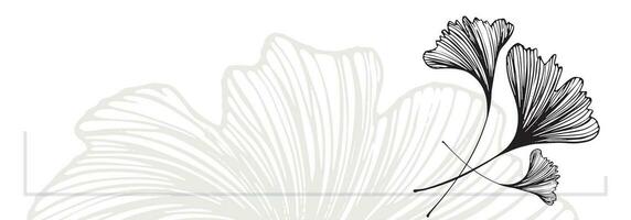 Ginkgo Blätter dekorativ Rand sind hervorgehoben auf ein Weiß Hintergrund. ein Muster von Blätter. Vektor Illustration. zum Natur, Öko und Design. handgemalt Pflanzen, ein Rahmen zum ein Postkarte.