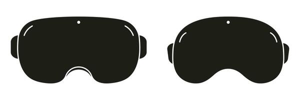 virtuell Wirklichkeit Brille Silhouette Symbol Satz. vr Technologie Symbol Sammlung. Video Spiel Brille Glyphe Piktogramm. Spielen Headset solide unterzeichnen. isoliert Vektor Illustration.