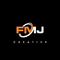 fmj Brief Initiale Logo Design Vorlage Vektor Illustration