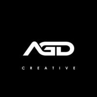 agd brev första logotyp design mall vektor illustration