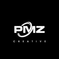 pmz brev första logotyp design mall vektor illustration