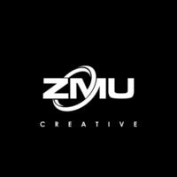 zmu Brief Initiale Logo Design Vorlage Vektor Illustration