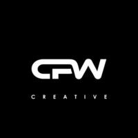 cpw brev första logotyp design mall vektor illustration