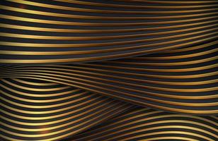 dynamisk vågig svart och guld linjer lyxig elegant bakgrund vektor