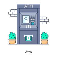 bankomat och kontanttransaktion vektor