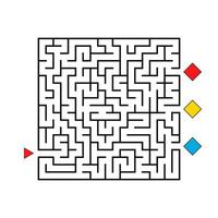 abstrakt fyrkantig labyrint. spel för barn. pussel för barn. hitta rätt väg. labyrintkonst. platt vektorillustration isolerad på vit bakgrund. vektor