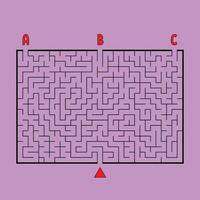 abstraktes rechteckiges großes Labyrinth. Spiel für Kinder und Erwachsene. Puzzle für Kinder. den richtigen Ausweg finden. Labyrinth Rätsel. flache Vektorillustration. vektor