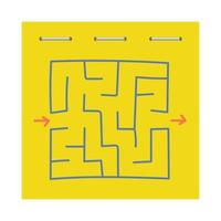 quadratisches Labyrinth. Spiel für Kinder. Puzzle für Kinder. Labyrinth Rätsel. flache Vektorillustration lokalisiert auf weißem Hintergrund. vektor