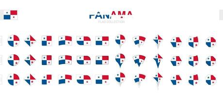 groß Sammlung von Panama Flaggen von verschiedene Formen und Auswirkungen. vektor