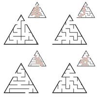 en uppsättning labyrinter. spel för barn. pussel för barn. labyrint gåta. platt vektor illustration.
