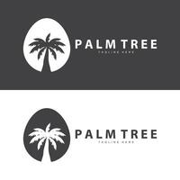 Kokosnuss Baum Logo Design Sommer- Strand Pflanze Palme Baum Illustration Vorlage vektor