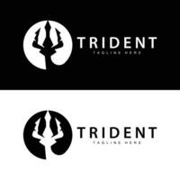 treudd logotyp design spjut vapen vektor hav kung poseidon neptune symbol mall