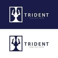 treudd logotyp design spjut vapen vektor hav kung poseidon neptune symbol mall