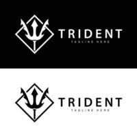 treudd logotyp design spjut vapen vektor hav kung poseidon neptune symbol mall