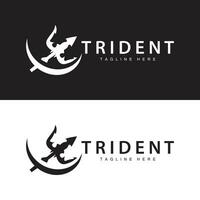 treudd logotyp design spjut vapen vektor hav kung poseidon neptune symbol mall