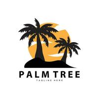 Kokosnuss Baum Logo Design Sommer- Strand Pflanze Palme Baum Illustration Vorlage vektor