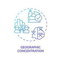 2d Gradient geografisch Konzentration Symbol, kreativ isoliert Vektor, dünn Linie Illustration Darstellen landwirtschaftlich Cluster. vektor