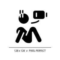 2d Pixel perfekt Glyphe Stil Apathie Symbol, isoliert Vektor, Silhouette Illustration Darstellen Psychologie. vektor