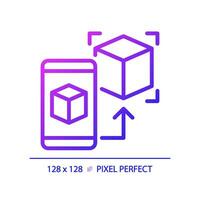 2d Pixel perfekt Gradient futuristisch Technologie Symbol, isoliert einfach Vektor, dünn Linie Illustration Darstellen vr, ar und Herr. vektor