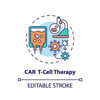 2d redigerbar Flerfärgad bil t-cell terapi ikon, enkel isolerat vektor, tunn linje illustration representerar cell terapi. vektor