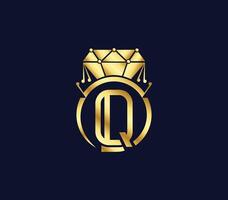 q Brief kreativ Diamant Luxus modern Logo Design Unternehmen Konzept vektor