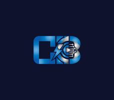 Donner Energie cb Brief Blau Farbe Logo Design Unternehmen Konzept vektor