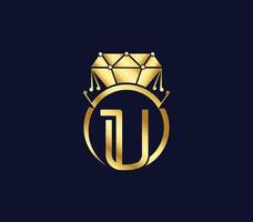 u Brief kreativ Diamant Luxus modern Logo Design Unternehmen Konzept vektor