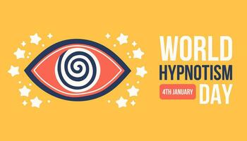 värld hypnotism dag på 4:e januari. baner, affisch, hälsning kort. vektor illustration. Semester begrepp.