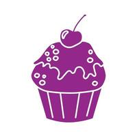 Cupcake Symbol Vektor. Kuchen Illustration unterzeichnen. Süss Symbol oder Logo. vektor