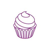 Cupcake Symbol Vektor. Kuchen Illustration unterzeichnen. Süss Symbol oder Logo. vektor