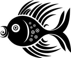 Fisch - - schwarz und Weiß isoliert Symbol - - Vektor Illustration