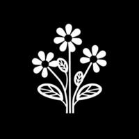 Blumen - - schwarz und Weiß isoliert Symbol - - Vektor Illustration