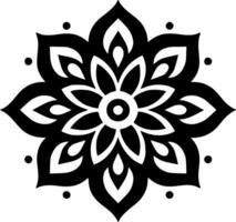 Mandala - - schwarz und Weiß isoliert Symbol - - Vektor Illustration