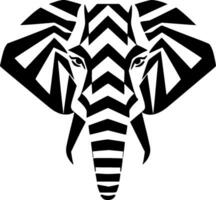 elefant, svart och vit vektor illustration
