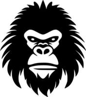 gorilla - svart och vit isolerat ikon - vektor illustration