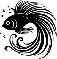 fisk, svart och vit vektor illustration