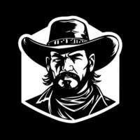 Cowboy - - schwarz und Weiß isoliert Symbol - - Vektor Illustration