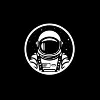 Astronaut - - schwarz und Weiß isoliert Symbol - - Vektor Illustration