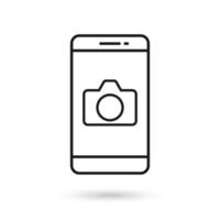 mobiltelefon platt design ikon kamera tecken. vektor