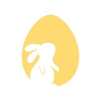 Hase Silhouette auf Ostern Ei Hintergrund Gruß Karte dekorativ Elemente vektor