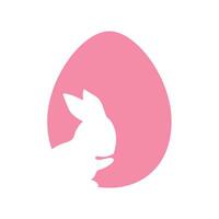 kanin silhuett på påsk ägg bakgrund hälsning kort dekorativ element vektor