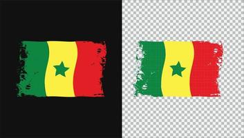 senegal land transparent vågig flagga grunge pensel png vektor