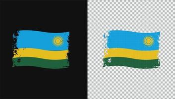 Ruanda Land transparente wellenförmige Flagge Grunge Pinsel png vektor