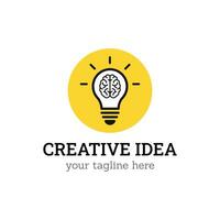 kreativ Idee Symbol, kreativ Licht Birne, und Gehirn Logo Vektor Illustration, Symbol von Kreativität, kreativ Idee, Geist, Denken.