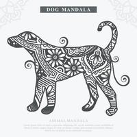 Hund Mandala-Vektor. Vintage dekorative Elemente. orientalisches Muster, Vektorillustration. vektor