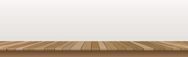 große Tischplatte, Holzbeschaffenheit von Brettern, weißer Hintergrund - Vektor