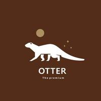 Tier Otter natürlich Logo Vektor Symbol Silhouette retro Hipster