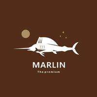 Tier Marlin natürlich Logo Vektor Symbol Silhouette retro Hipster