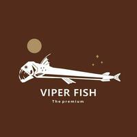 Tier Viper Fisch natürlich Logo Vektor Symbol Silhouette retro Hipster