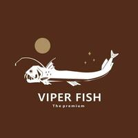 Tier Viper Fisch natürlich Logo Vektor Symbol Silhouette retro Hipster